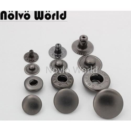 50-100 pieces 3 size 10mm 12mm 15mm Matte gun snap fastener button for sewing bags purse handbag closure