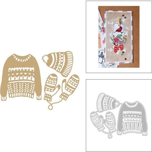 2020 New Christmas Baby Sweater Gloves Hat Metal Cutting Dies For DIY Clothes Embossing Decoration Greeting Card Scrapbooking
