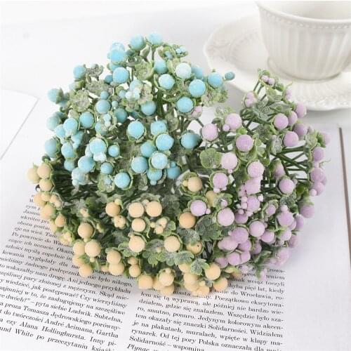 6Pcs Mini Artificial Flowers Foam Berry Gypsophila Bouquet Home Wall Decor Wedding Bridal Bouquet DIY Craft Fake Flower Floral