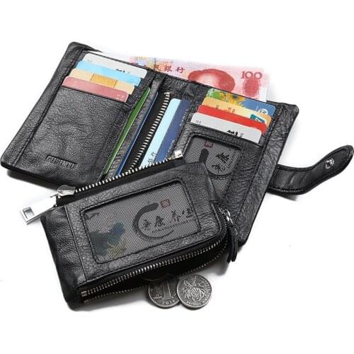 Men Wallets Dollar Price Purse Genuine Leather luxury Designer Clutch Business Mini Wallet Card Holder Coin Pocket For Man