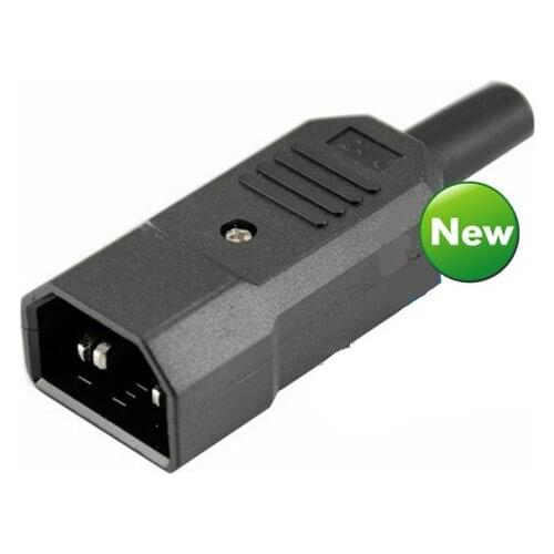 New Black 3 Pin IEC 320 C C14 Male Plug Rewirable Power Connector Socket AC 250V/10A Panel Mounting Power Inlet Socket