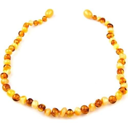 Original Amber Baby Teeth Necklace Gemstone Gift Box Chakra Healing Stone