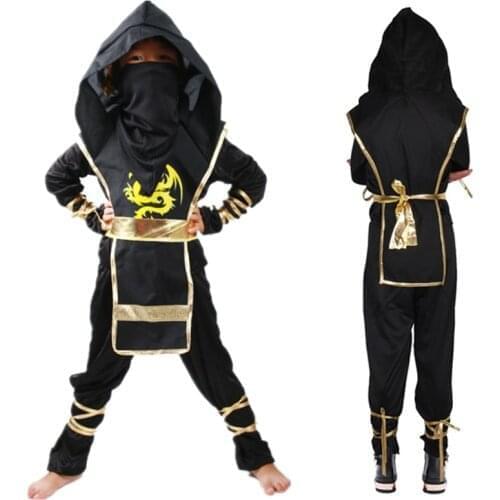 4-13Y Kids Dragon Ninja Cosplay Costume Carnival Party Boy Girl Warrior Invisible Warrior Assassin Fancy Costume