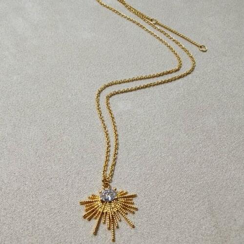 Sparkle zircon necklace minority sweater chain bone chain feminine neckwear cool wind pendant retro design necklace