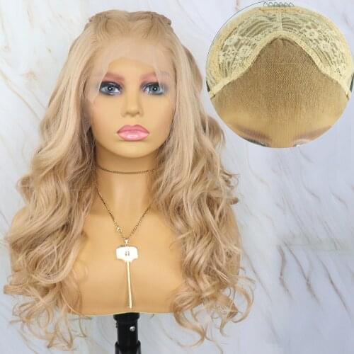 Beautiful Diary Long Wavy Wigs Futura Hair Blonde Lace Front Wigs For Women 13x6 Heat Resistant Synthetic Lace Front Wigs