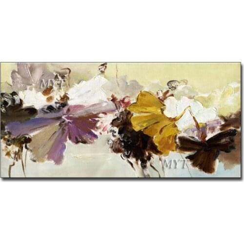 Restaurant Decoration Interior Abstract Flower Art Oil Painting Canvas Wall Decoration Artwork Entrance Painting Piece For Hotel