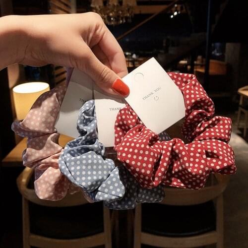 Girls' hair ties Elastic for hair Rubber bands Womens Polka Dot Large Intestine Ring Fashion Hair Band All-match Hair accessory