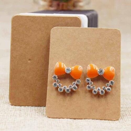 Diy blank earring display card 5*6.5cm paper cardboard white/black/kraft jewelry brand price packing & display card 500pcs
