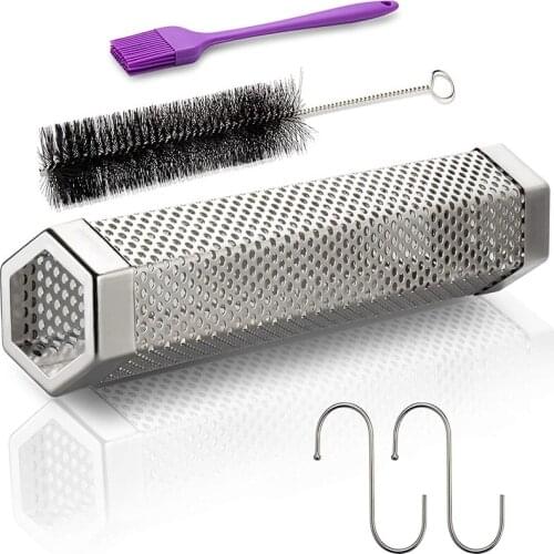 Stainless Steel Smoker Tube BBQ Grill Barbecue Smoking Mesh Tube Pellet Smoker Filter Tool Kitchen Outdoor Cooking Accessories