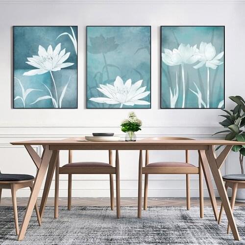 Vintage Art Poster Print Plant And Lotus Canvas Painting Picture Aisle Home Wall Art Graffiti Bedroom Modern Decoration Cuadros