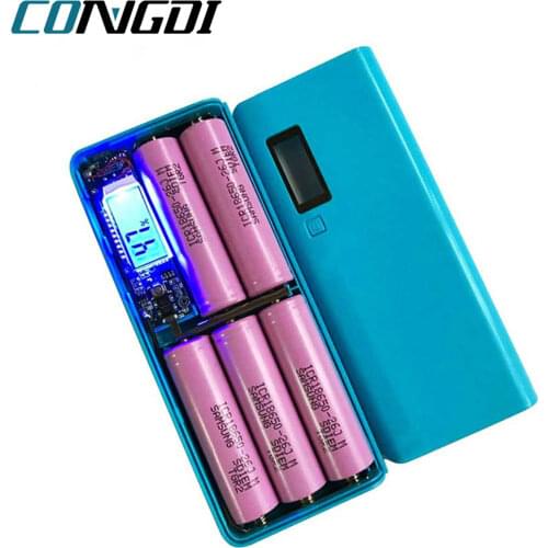 5x18650 Power Bank Box Portable 5V Dual USB Mobile Phone Chargeing DIY Shell 18650 battery Holder Charging Box with LED Light