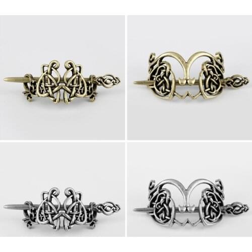Women Girl Viking Celtic Knots Clips Hairpin Alloy Hair Stick Hair Accessories