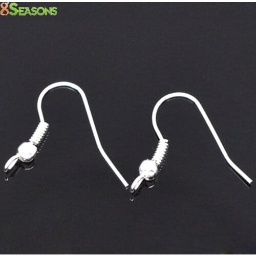 8SEASONS 300 Pieces Silver color Earwire Hooks 19x18mm (B11087)