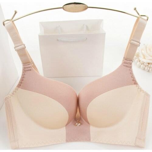Women Underwear Bra Strapless Push Up Bra Sexy Women Double Push Up Bras Women Push Up Bra B Cup Plus Size Gather 3/4 Cup
