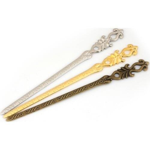 1pc Vintage Gold/Brass/Rhodium Alloy Crafts Auspicious Cloud Hairpin Retro Hair Ornaments for fashion Jewelry Women Accessories