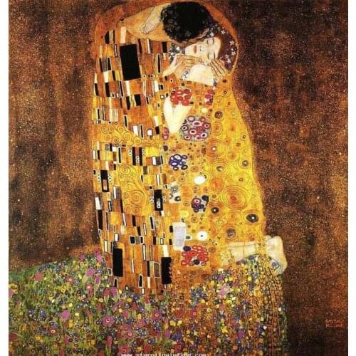 100% handpainted High quality Gustav Klimt painting reproduction The kiss Klimt