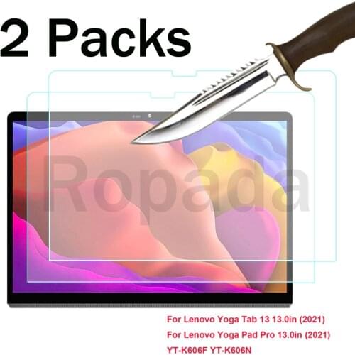 2 Packs Tempered Glass screen protector For Lenovo Yoga Pad Pro 13" YT-K606F 2021 K606 Yoga Tab 13 YT-K606 Tablet Film