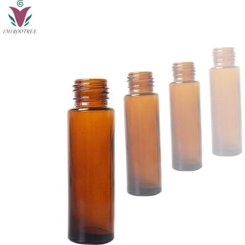 30pcs 10ml Glass Roller Bottle Amber Essential Oil bottle Roller Frosted Glass Roll On Bottle