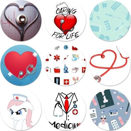 58mm Nurse Medical Medicine Health Heart Badge Brooch Pin Accessories For Clothes Backpack Decoration gift