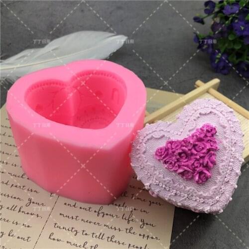Baking Accessories Fondant Cake Mold Bouquet Loving Heart Shape Valentines Day Gift 3D Rose Flower 1 PC Cake Decorating Tools