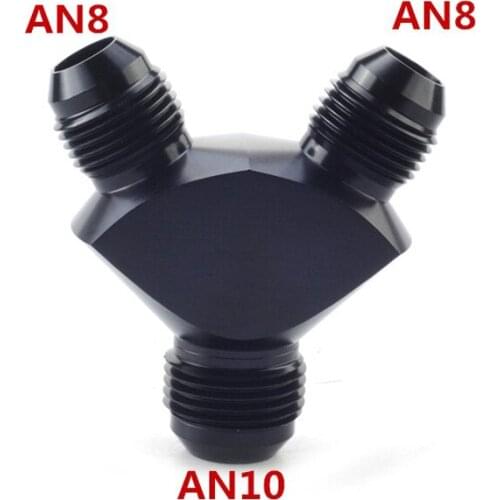 Car fuel line Aluminum MYF-AN10-AN8 Y-Block male Junction Coupler connection Fitting