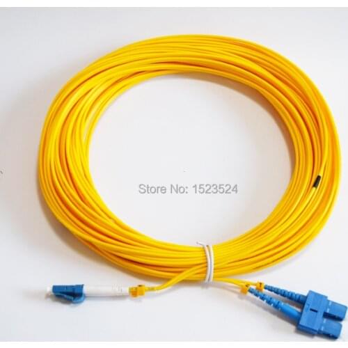 Free Shipping 20M LC/UPC to SC/UPC LC-SC Fiber Optic Patch Cord Duplex Fiber Indoor Fiber Cable SM PVC 2.0mm 20M