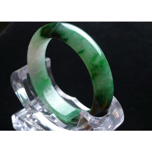 Certified Type A Icy Sun Green Jade Jadeite Round Shape Bangle Grade A 55--61mm