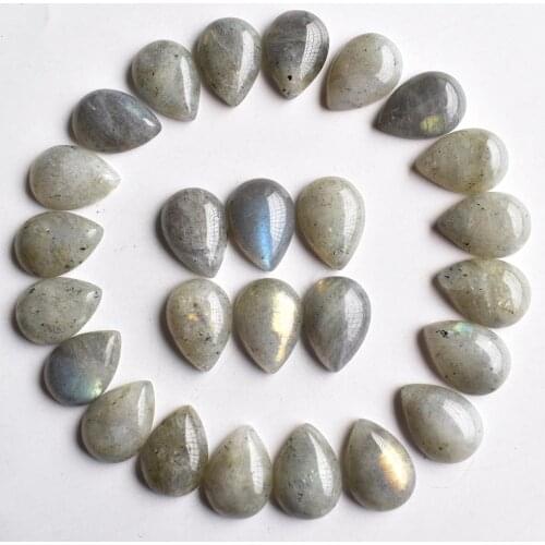 Wholesale 50pcs/lot good quality natural labradorite stone water drop cabochon Beads for jewelry making DIY beads free shipping