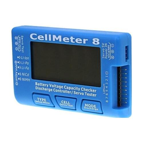 Cellmeter-8 Battery Capacity Checker Servo Tester RC CellMeter 8 For 2-8S LiPo LiFe Li-Ion NiMH Nicd - With Backlight