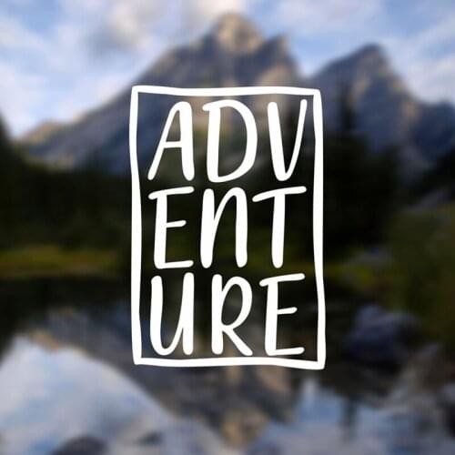 Black/Sliver Adventure Word Car Sticker Small/Big Size Nature Beach Decor Removable Waterproof Window Body Decal CL881
