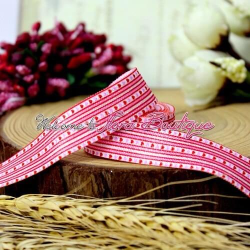 FLRA FOE Aztec stripe valentine baby headband printed fold over elastic