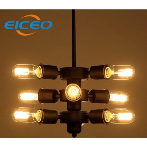 EICEO)style loft Bar Creative American chandelier Droplight LED Pendant Lamp 9 Head Style Lamps art deco lighting