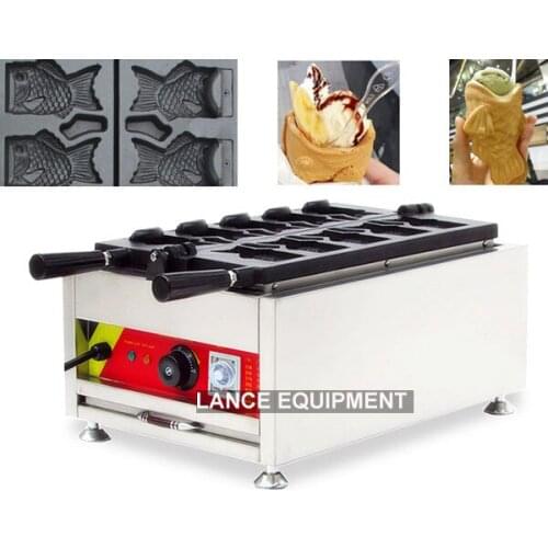 Electric open mouth taiyaki maker/ice cream fish shape waffle baker