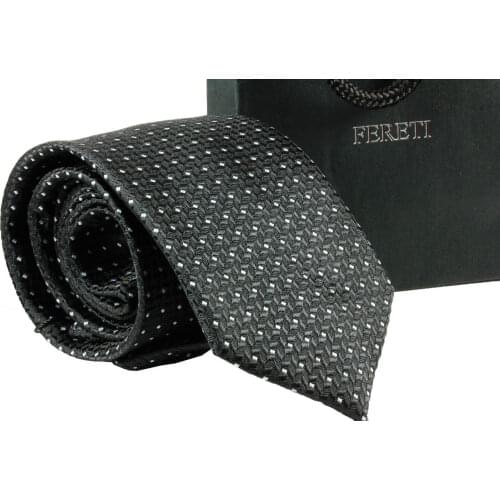 Striped Designer Necktie Black Gray White Polka Dots Polkas Dot Wedding Fine Chic Business Costume
