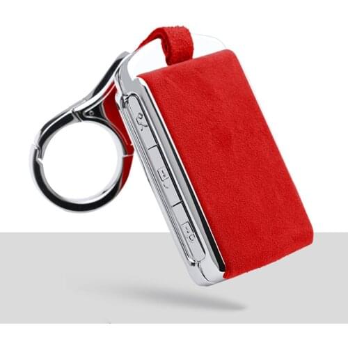 Fashion Suede Leather Zinc alloy Car Smart Key Case Cover For Volvo XC40 XC60 S90 XC90 V90 T5 T6 T8 2015-18 Keychain Accessories