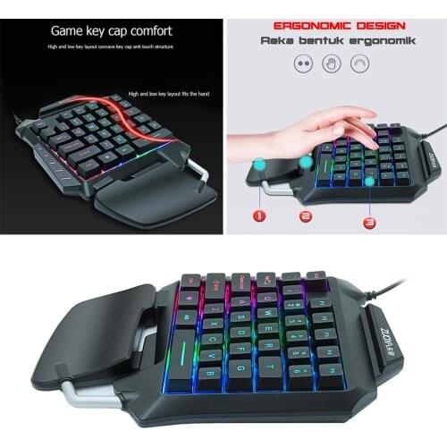Single Handed Gaming Membrane keyboard 35 keys one hand Ergonomic Game Keypad For PC Laptop gamer
