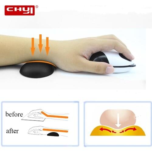 CHYI Mouse Pad Wrist Rest Support Comfortable Mause Pad Ergonomic Soft Silicone Leather Portable Deskmat For Office Gamer Laptop