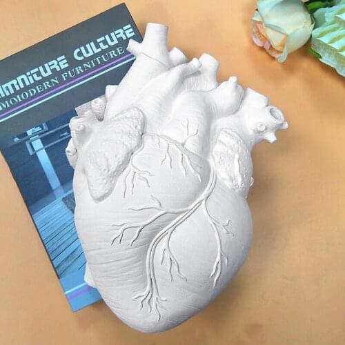 Creative Vase Anatomical Heart Shape Flower Pot Nordic Body Art Vases Sculpture Desktop Plant Holder Home Decor Ornament