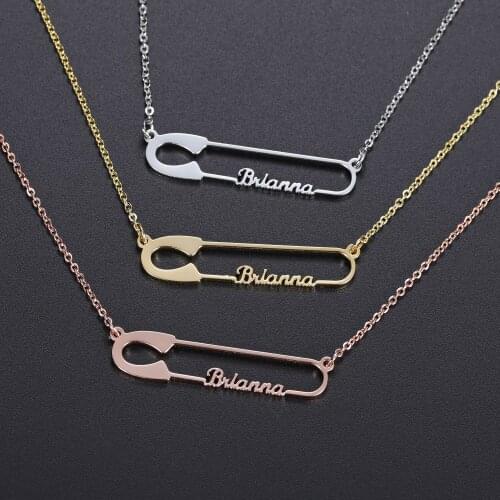 Clip Creative Cute Stainless Steel Collar Custom Name Necklace Women Personality Custom Nameplate Girlfriend Birthday Gift