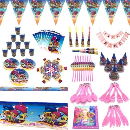Shimmer And Shine Birthday Party Supplies For Girl Disposable Cup Plates Straws Blowouts Shimmer And Shine Party Decorations Set