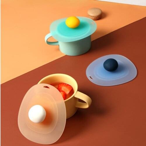 Soft Silicone Cup Cover Heat-resistant Leak Proof Lid Dustproof Sealing Teacup Cover Kawaii Drinking Accessories