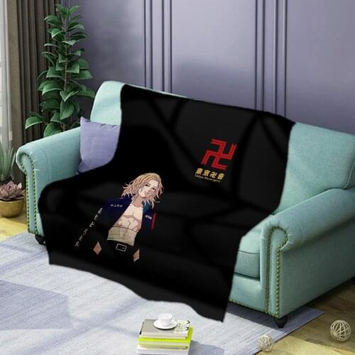 Amine Tokyo Revengers Cosplay Sano Manjirou Ken Ryuguji Haori Soft Comfortable Cover Flannel Printed Sleeping Nap Blanket