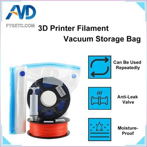 FYSETC Filament Storage Kit Humidity Resistant Vacuum Set 3D Printer Filament Vacuum Sealing Bags that Keep Filament Dry