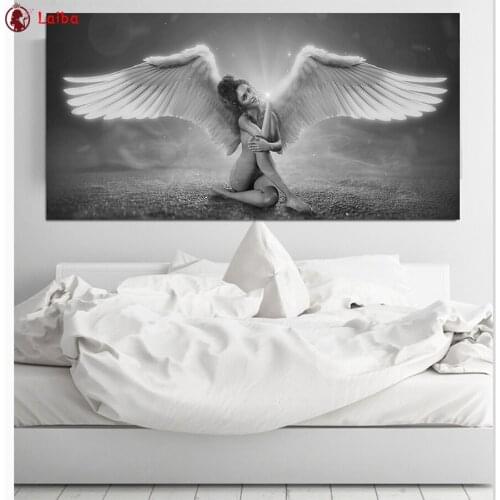 Full square round diamond painting Modern art, sexy woman with wings diamond embroidery 5D rhinestone mosaic diamond inlaid