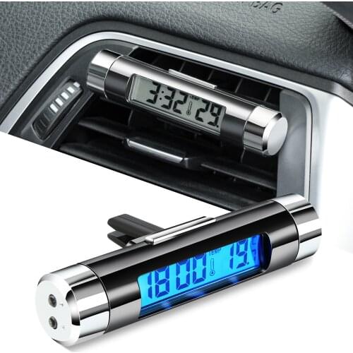 Electronic Car Clock Thermometer Portable 2 In 1 for Smart Fortwo Forfour 450 451 454 453 Forjeremy