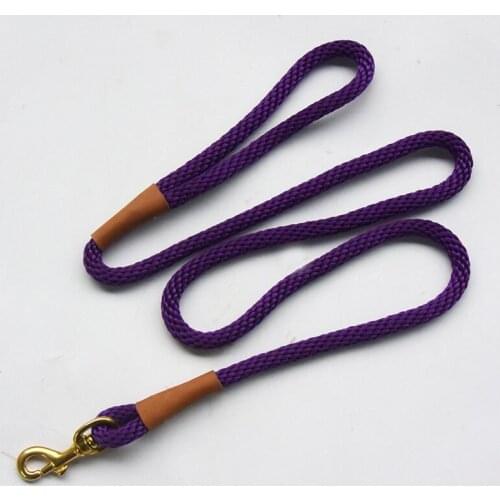 Strong Soft Dog Snap Leash Nylon Rope Dog Leash Dog Lead 5 feet Supports Strong Pulling Large Medium dog purple color