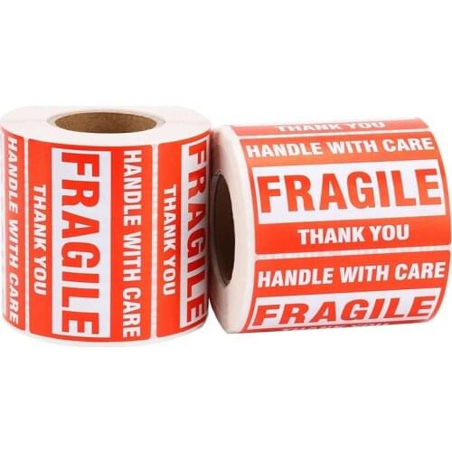 Promotion! 1 Roll/500Pcs Fragile Warning Sticker Handle With Care Keep Dry Express Label