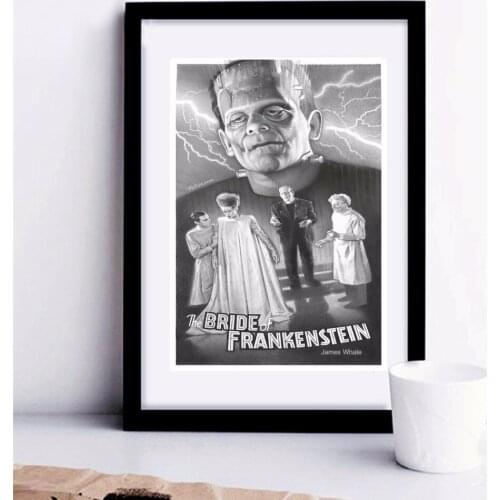 The Bride Of Frankenstein Vintage Retro Posters And Prints Home Decoration Large Canvas Painting Modern Wall Art Picture