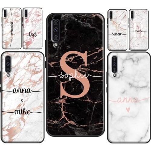 ROSE GOLD MARBLE CUSTOM NAME INITIALS Phone Case For Samsung A12 A32 A52 A72 A20e A21S A11 A31 A41 A51 A71 A10 A40 A50 A70 Coque