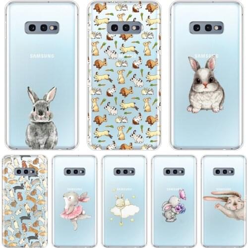 Silicone Phone Case For Samsung Galaxy Note 10 Pro Kawaii Rabbit Cartoon Animal Back Cover For Samsung Galaxy S10E S10 Plus 5G